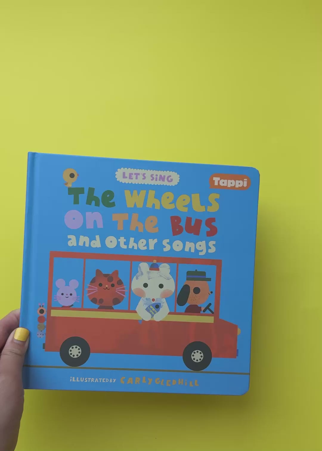 Wheels on the Bus and Other Songs book overview, demonstrating the Tappi Play Pen.