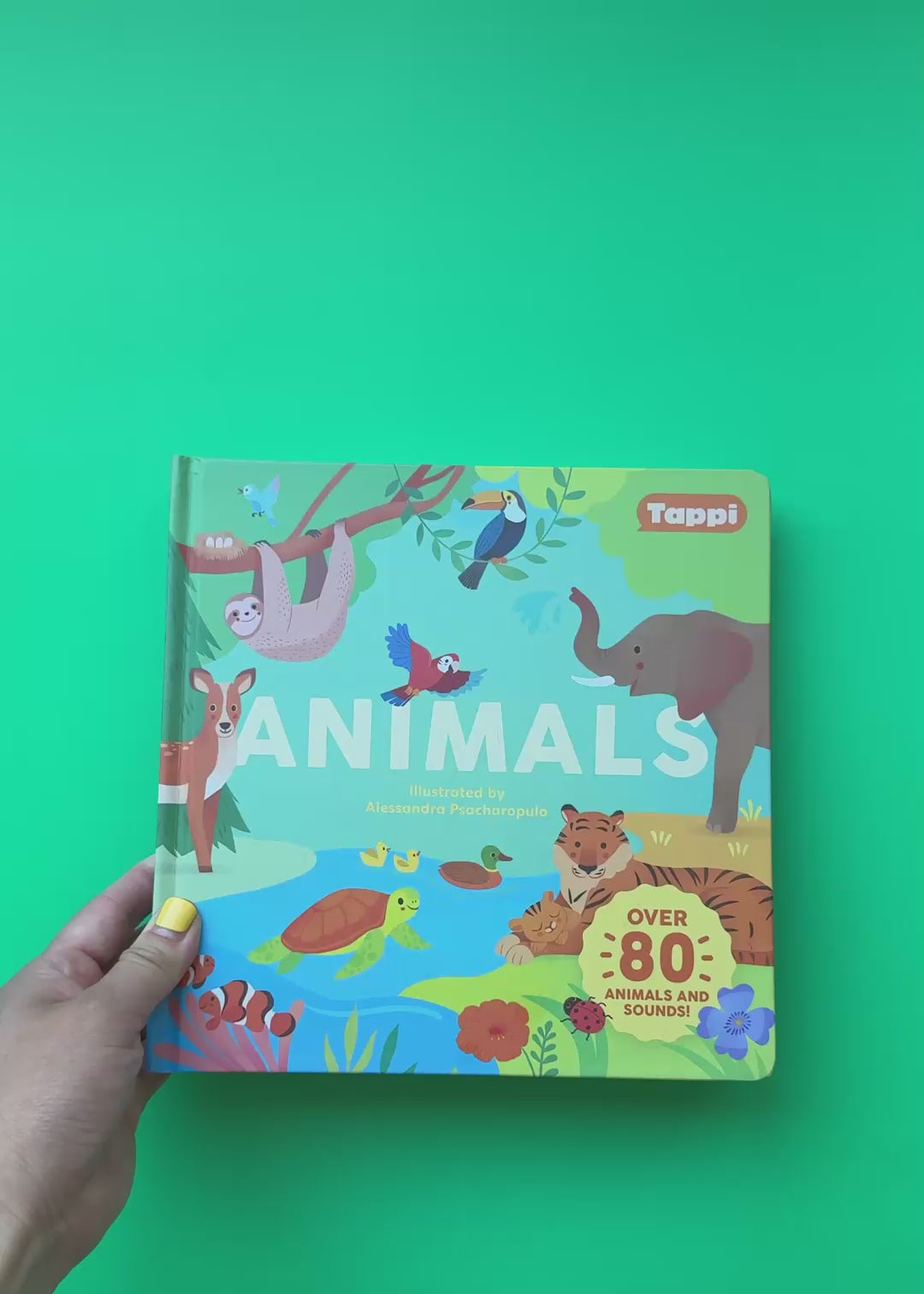 Animals book overview, demonstrating the Tappi Play Pen.